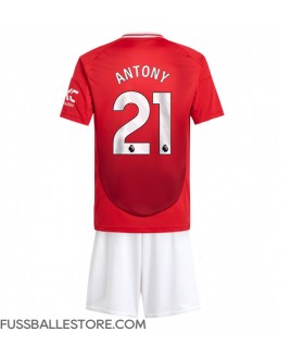 Günstige Manchester United Antony #21 Heimtrikotsatz Kinder 2024-25 Kurzarm (+ Kurze Hosen)